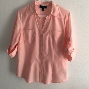 Salmon button up blouse